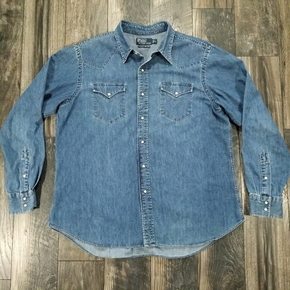 Polo Ralph Lauren Classic Western Pearl Snap XL